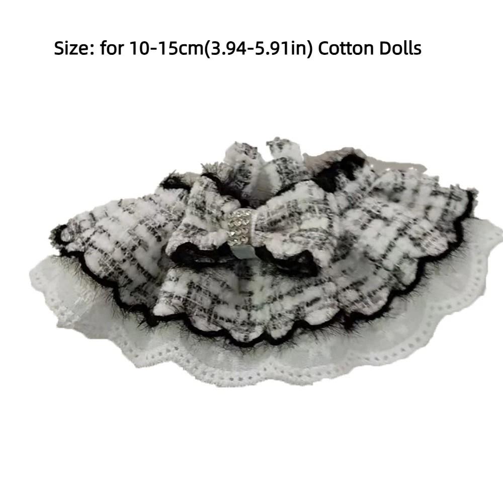 Clothing DIY Plaid Dress Retro Doll Accessories Fashion Bow Lace Dress  for 10-15cm Cotton Doll