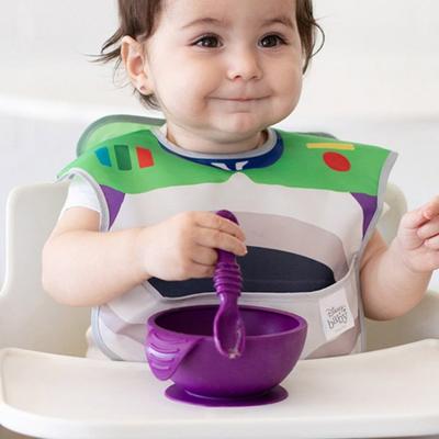 Bumkins Silicone Suction Ball + Spoon Set, Purple, 1 Set, Popular Korean Parenting Items