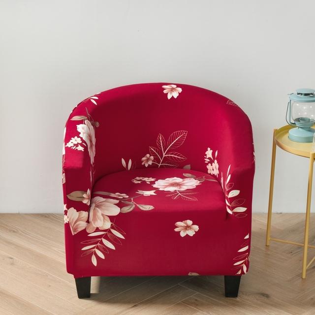 Club Chair Cover Stretch Tub Chair Slipcover Printed Sofa Cover Spandex Couch Covers For Living Room Bar Study