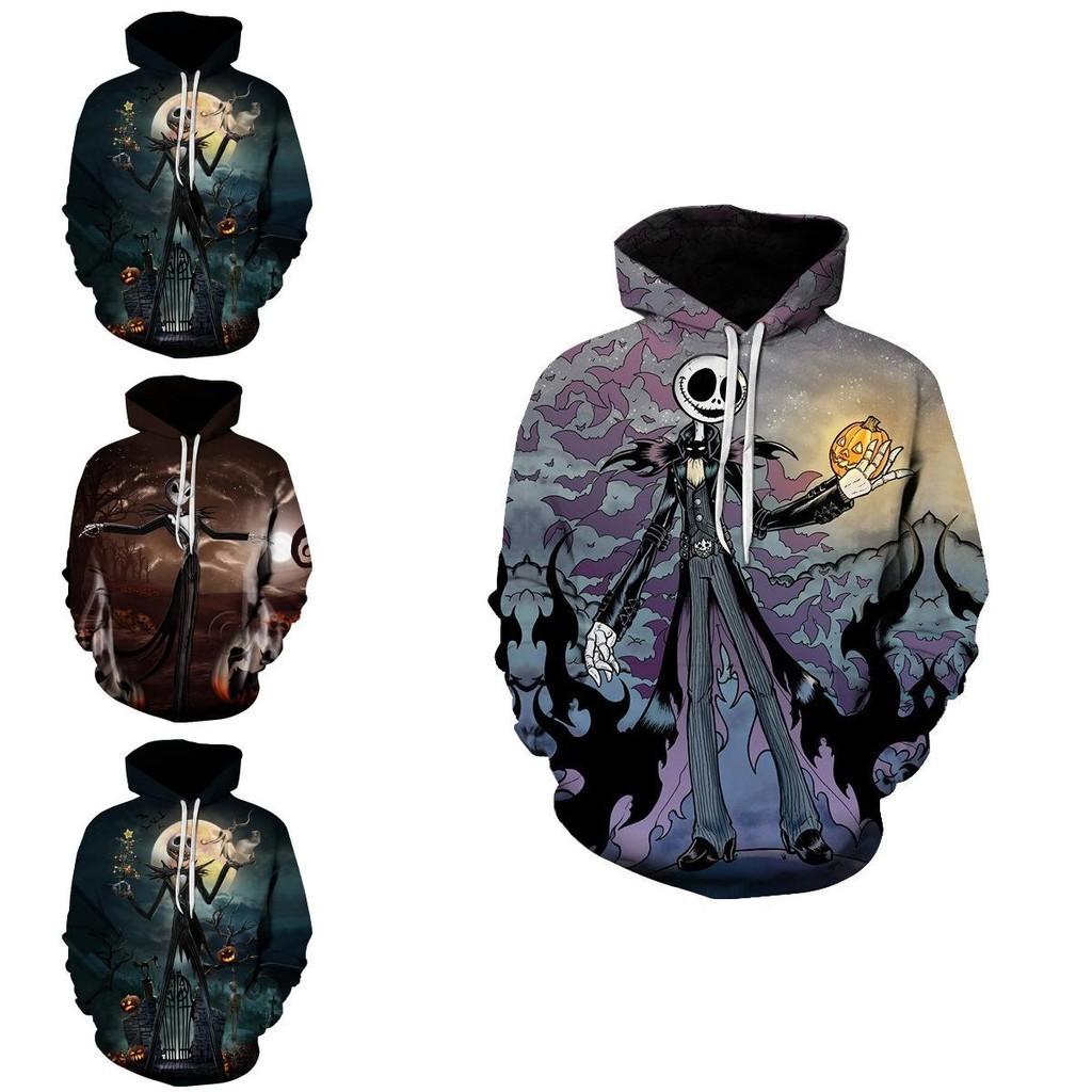 Nightmare Before Christmas Hoodie Pullover Sweatshirt mit Jack und Sally Design
