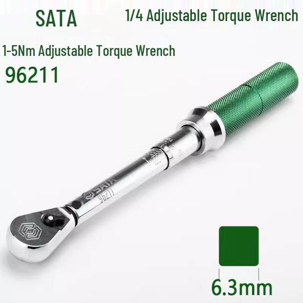 Регулируемый динамометрический ключ SATA 1/4 1-5 Нм, 96211 Профессиональный 6,3 мм Быстрозажимной ключ 96211