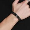 Herrenarmband 21cm Schwarz Mode Punk Stil Herren Magnetverschluss Legierungsarmband Dekoration