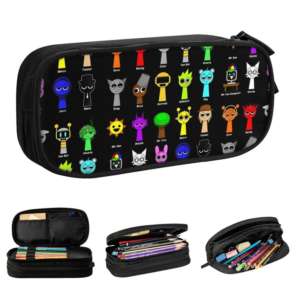 All My Sprunki Toys Game Pencil Case New Pen Box Bags Kids Large Storage School Supplies Cosmetic Pencil Box
