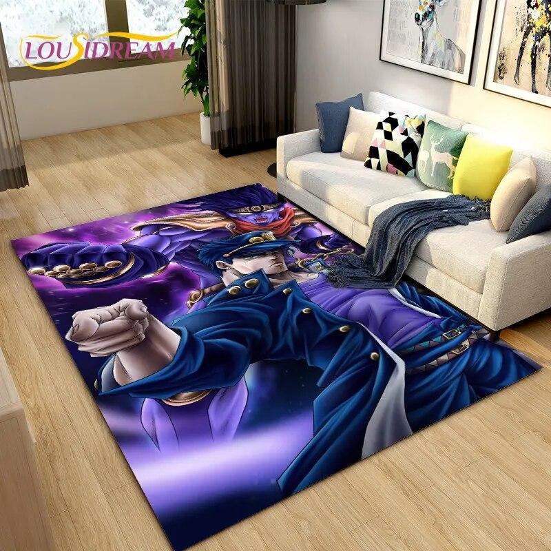 Jojo's Bizarre Adventure Anime-Teppich, Teppich für Wohnzimmer, Schlafzimmer, Sofa, Fußmatte, Dekoration, rutschfeste Bodenmatte für Kinderspiele