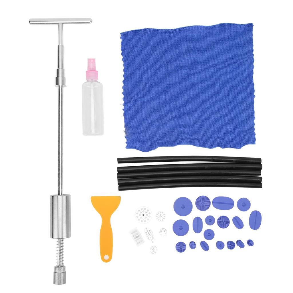 33pcs set Paintless Dent Removal Puller T Bar with Pulling Tabs Scraper for Auto Car Body Damage Repair