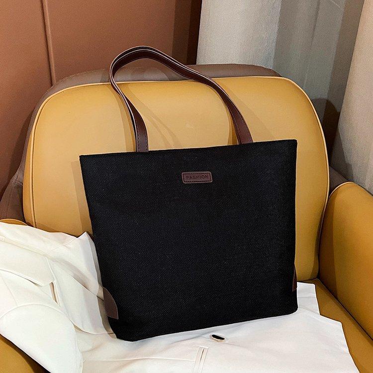 Autumn new large-capacity cotton and linen handbags popular versatile shoulder bags casual women's bags commuter bags