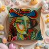 P-Picasso Oil Cushion Cover Linen Organic Fabric Double-Sided Printing Breathable Pillow Case Sofa Home Decor Gift