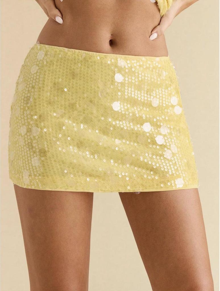 2025 Spring/Summer Women's Irregular Sequin Mini Skirt for Party & Nightclub