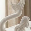 Desktop Ornament for Office 3D Printed Mermaid & Starfish Figurine, Exquisite Sculpture, Ocean Literary Style Room Decor Theme Home Fish Tank
