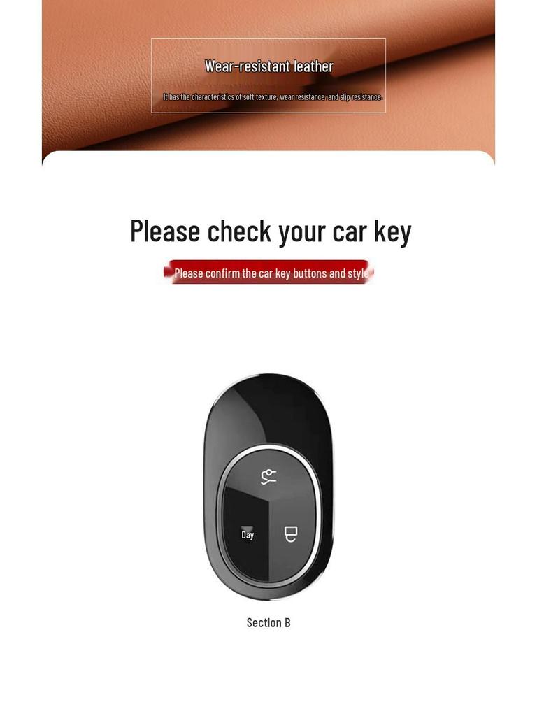 NIO ES6/EC6/ET5/ES8/ET7/ES7/EC7 Brown Key Cover and Buckle (2023 Model)