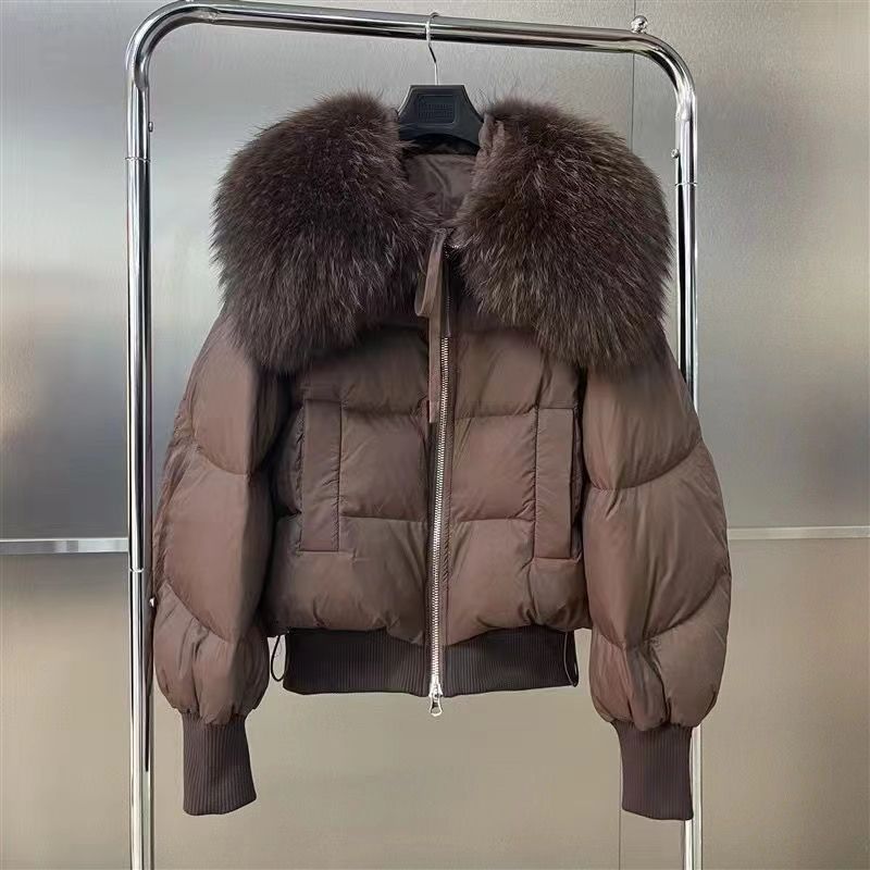 Thickened Short Cotton Jacket Women's Fashionable Stylish Warm Small Size Down Cotton Coat Large Size Loose Fit Polyester Fabric