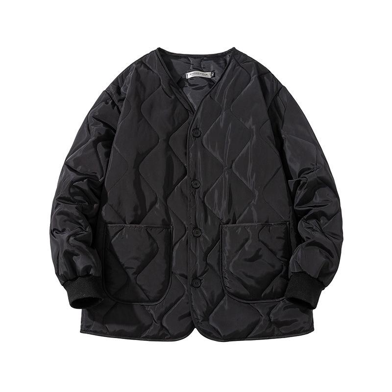 Heren Korean-Style Gewatteerde Baseballjas – Trendy Golfkraag, Casual Losse Pasvorm voor Herfst & Winter