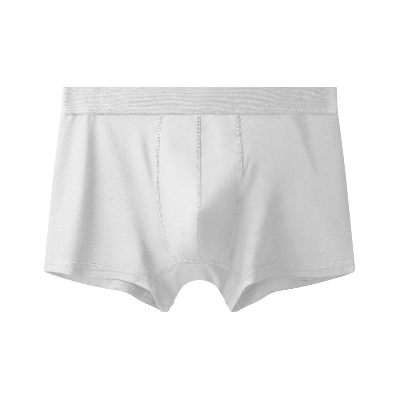 Antibacterial Solid Color Modal Mid Waist Men Boxer Brief Underwear