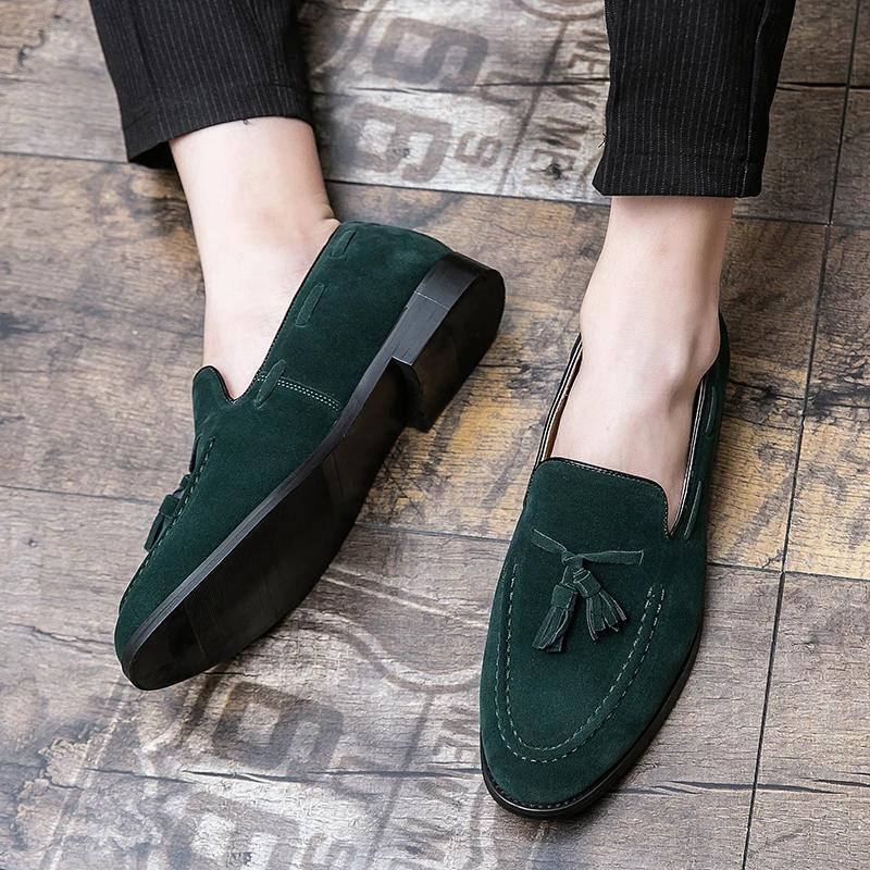 2025 New Stripe Patchwork Leather Shoe Handmade Wedding Party Shoes Men Loafers Oxford Shoes  Mens Dress Shoes Big Size