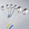Pure Titanium Korean Style Spoons Unique Crystal Texture Colorful Handles Perfect For Home Dining Outdoor Camping Picnic Use
