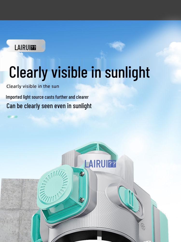 Lairui High-Precision 12-Line Green Laser Level with Wall/Floor Mount