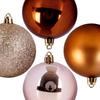 Shatterproof pink Christmas tree baubles 6 cm 9 pcs.