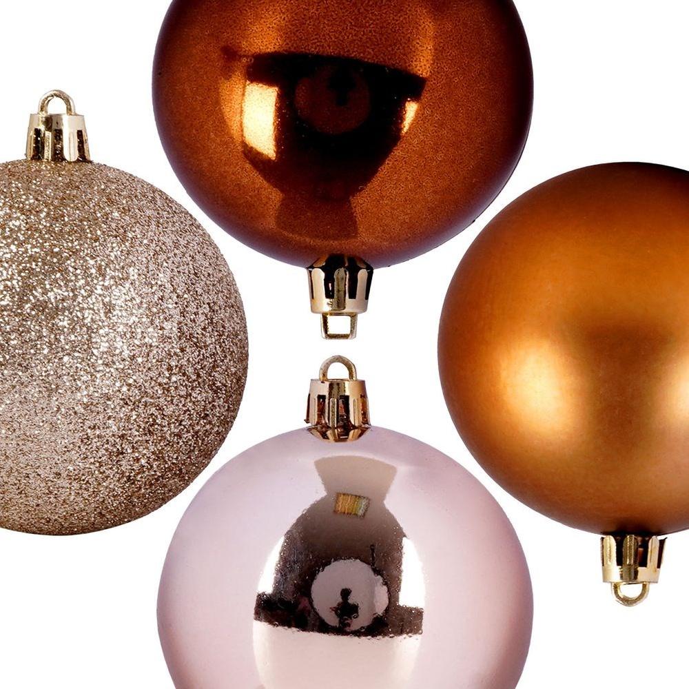 Shatterproof pink Christmas tree baubles 6 cm 9 pcs.
