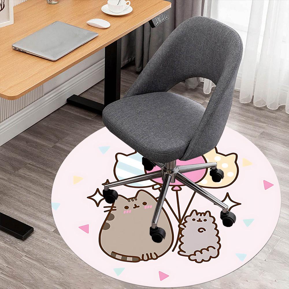 

1 шт. Шары Pusheen Круглый коврик под стул Ковер - Нескользящий, Напольный коврик для офиса, спальни и декора помещений c1125613 80cm by 80cm