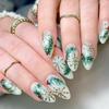Christmas White Fake Nails with Pine Tree Print No Bad Smell Environmentally Friendly for Girlfriend Wife Women and Girl