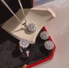 Christmas Gift Women Fashion diamond Necklace Earrings Rings  Jewelry Sets