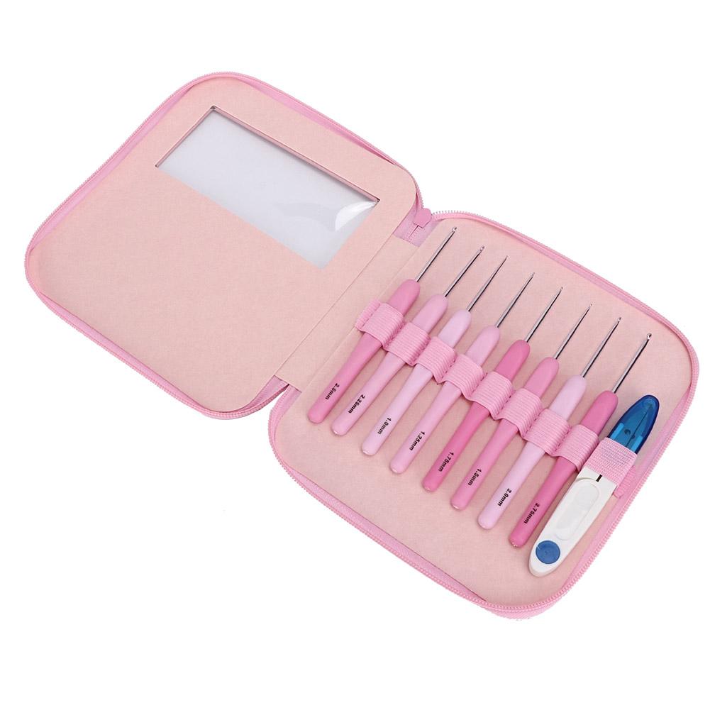 8Pcs/Set Household Soft Plastic Crochet Hook Kit Knitting Needle Sewing Tool Accessories