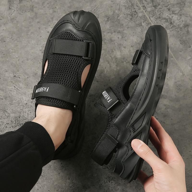 2025 new baotou men's sandals summer mesh casual beach shoes men's outdoor breathable sports sandals