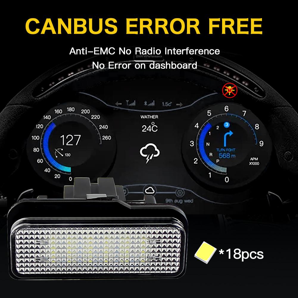 2PCS White LED License Number Plate Lamp For Mercedes Benz CLS-Class W219 W203 5D R171 2D W219 4D OEM# MA2038200556