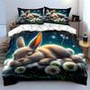 "Dreamy Bunny Bedroom Decoration Set" Multiple Sizes Kid's and Adults' Bedroom Exquisite 3PC Bedding Set Gift