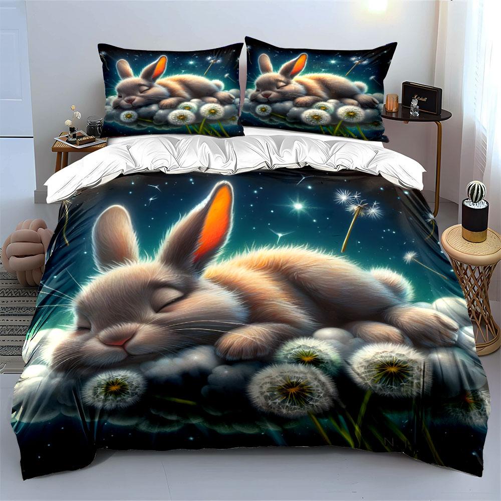 "Dreamy Bunny Bedroom Decoration Set" Multiple Sizes Kid's and Adults' Bedroom Exquisite 3PC Bedding Set Gift