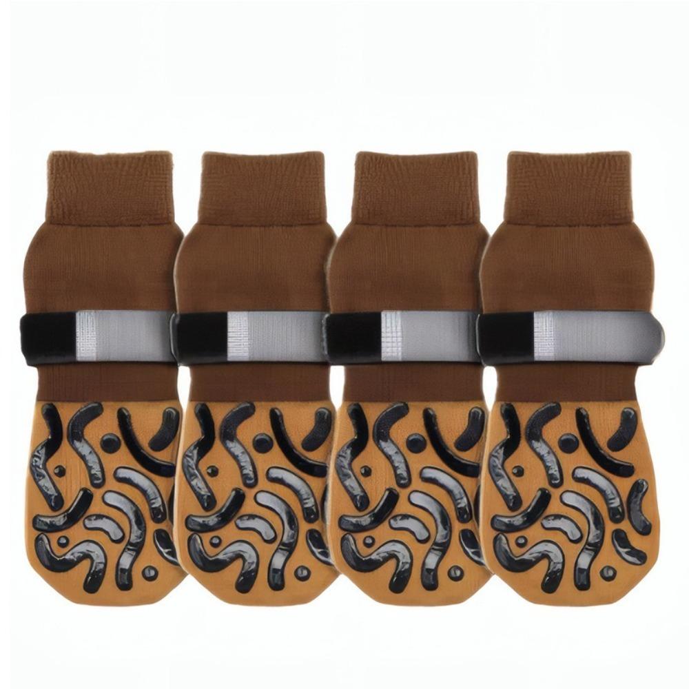 4pcs/set Anti-Scratch Anti-Slip Dog Socks Waterproof Dog Boots Dog Shoes  Prevent Licking Paws