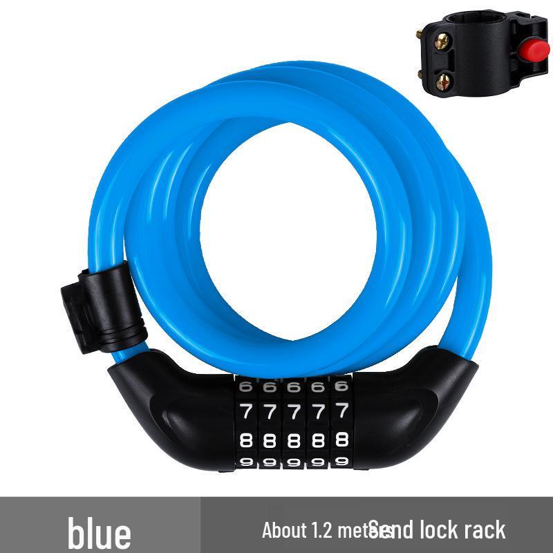 Five-Digit Combo Bicycle Lock – Electric Vehicle, Mountain Bike, Anti-Theft Steel Cable Loop