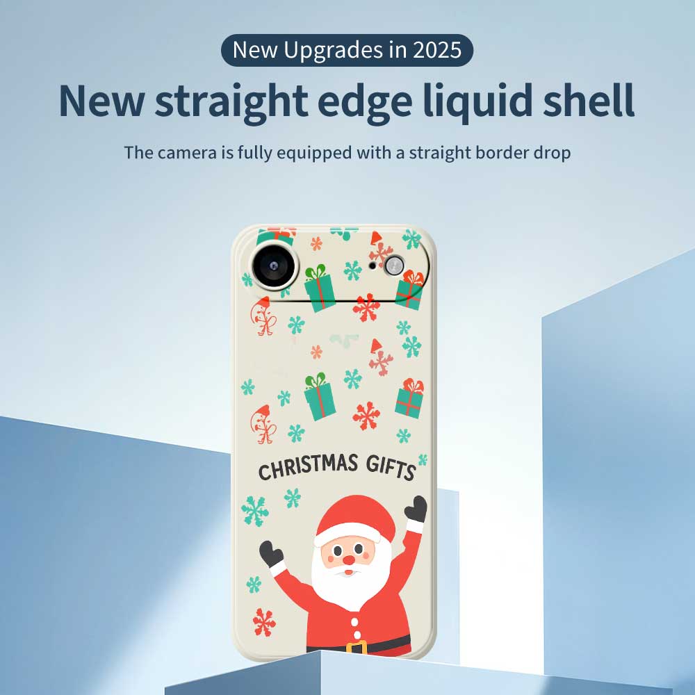 For iPhone 17 Air Case Christmas Gifts Pattern Printing Straight Edge TPU Phone Back Cover