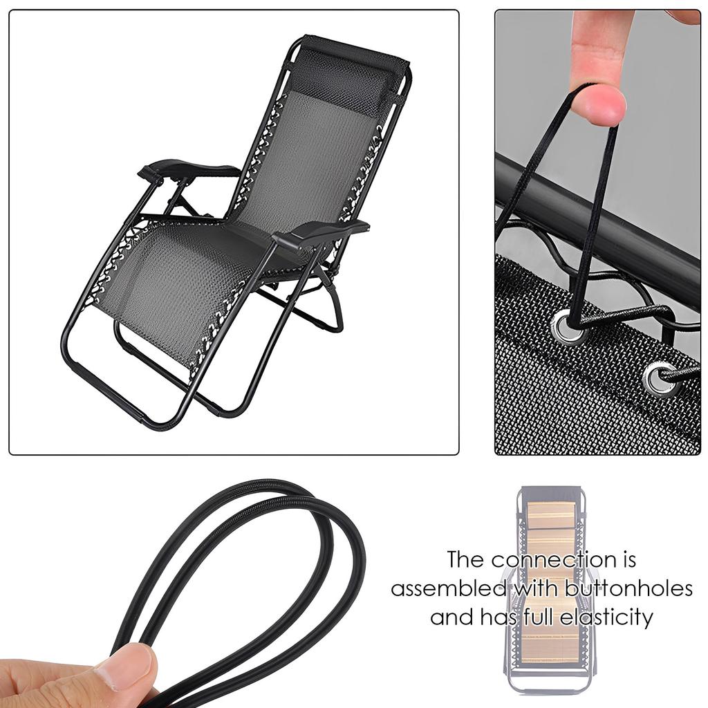 12PCS Elastic Bungee Rope Cord for Folding Chair Zero Gravity Chair Recliner Laces Replacement Part Recliner Lounge Home Supplie
