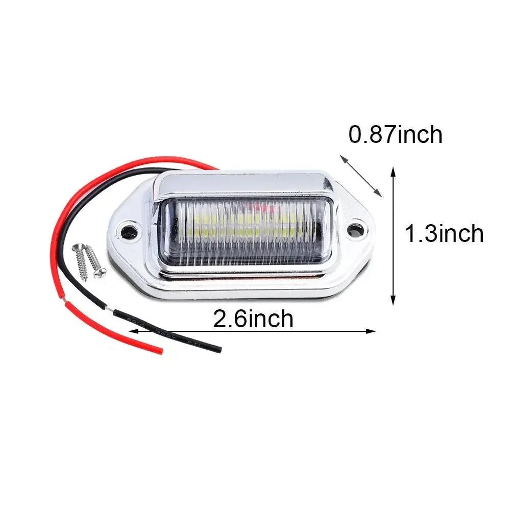 2pcs Truck Side Marker Lights 6 LED Bulbs 12V 24V For SUV Truck Trailer Van Tag Step Lamp Motorcycle Signal Lamp Universal