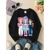 Kids Sweatshirt,Crew Neck Fashion Top, Fun "Three Girls Drinking" Patterned Sweatshirt, Suitable for Everyday Casual Wear