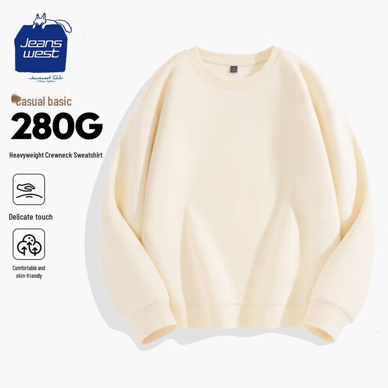 Jeanswest Club Men's Heavyweight Solid Crewneck Sweatshirt