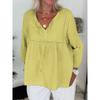 New Women's Solid Color Casual Long-sleeved V-neck Regular Multi-color Women's Top Shirt