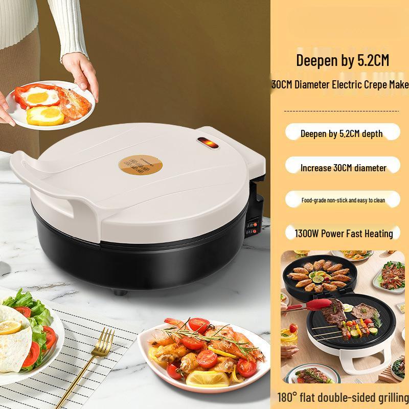 Electric Griddle: Multifunctional Double-Sided Heating Pancake Maker with Enlarged Deep Pan