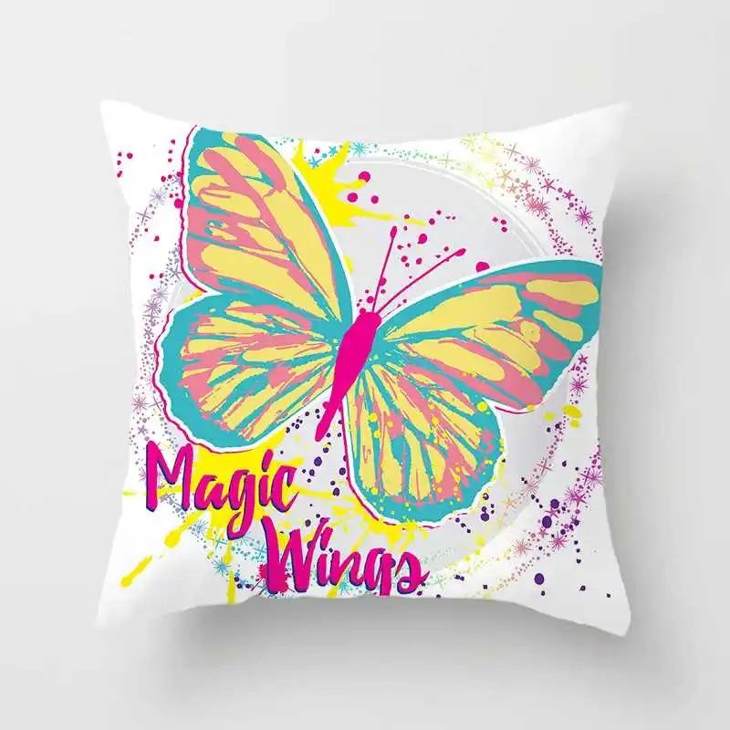 Office Living Room Home Pillowcase Watercolor Butterfly Pattern Pillowcase Car Ornaments