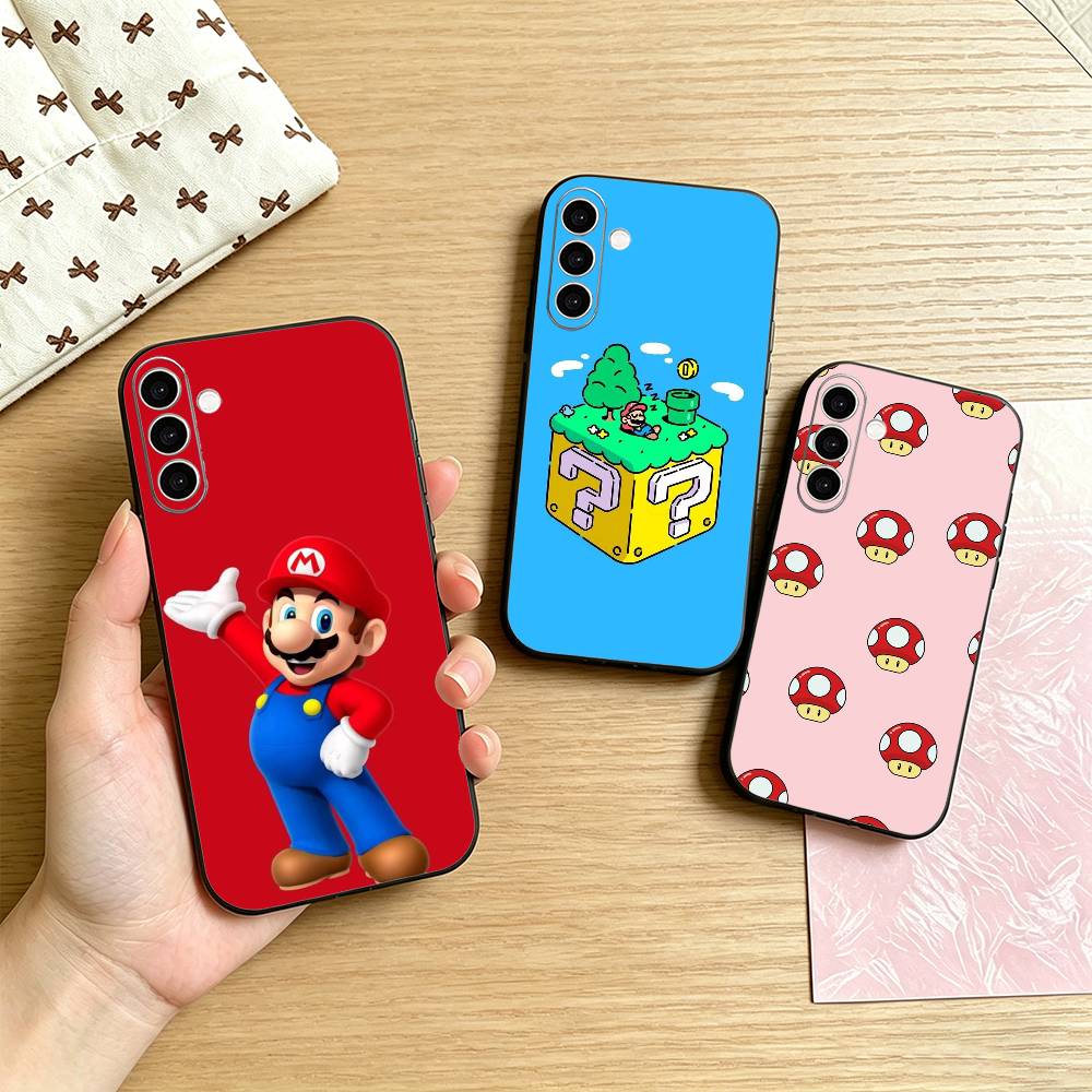 Cartoon Super M-MarioS Bros Phone Case For Samsung Galaxy A73,A72,A71,A70,A53,A52,A51,Others Soft Black Cover
