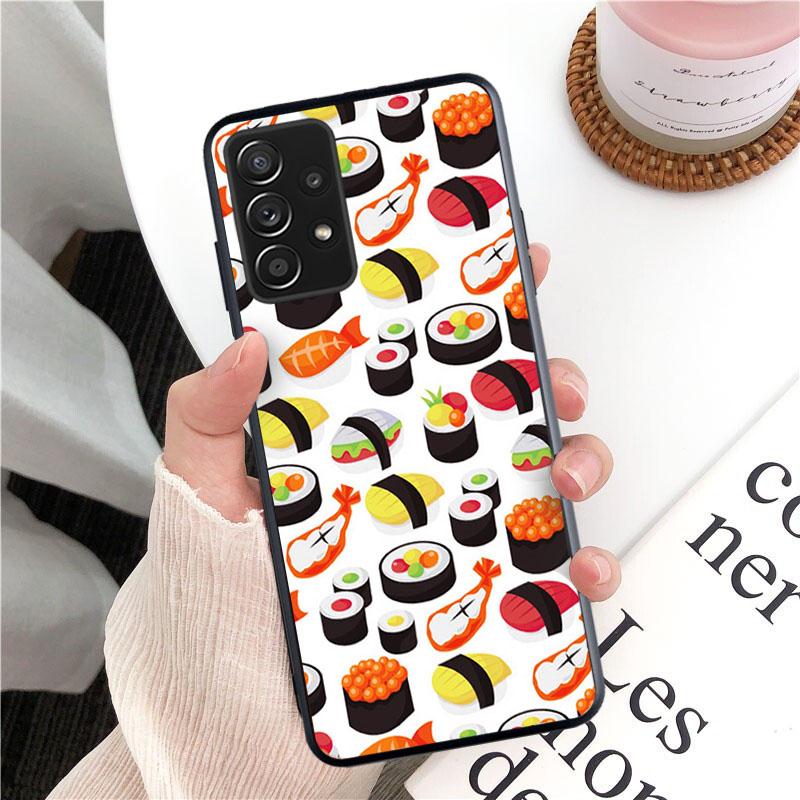 Voedsel Sushi Telefoonhoesje voor Samsung Galaxy A13 A22 A12 A32 A71 A11 A21S A33 A52 A72 A51 A50 A70 A31 M31