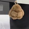 Cute Faux Mink Fur Plush Bunny Pendant Keychain Charm