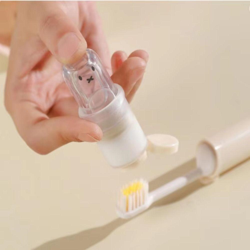 2Pcs Foldable Mini Toothbrush Toothpaste Set Portable Toothpaste Dispenser  Adult