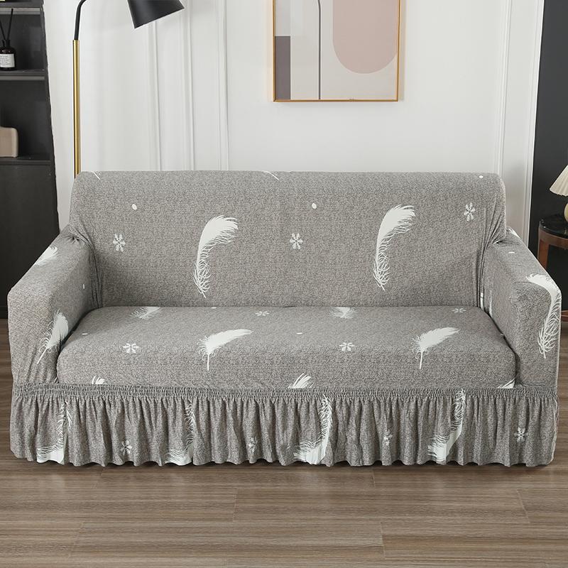 Printed Sofa Cover Stretch Couch Covers Patterned Slipcovers With Skirt Washable Spandex Furniture Protector For Living Room