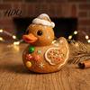Christmas Duck Ornaments Figurine Resin Sculpture for Holiday Home Decor Cute Shelf Decor Desktop with Festive Elements Indoor Outdoor Decorations