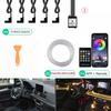 Neon bil LED interiørlys RGB Ambient Light Fiberoptisk sett med APP Trådløs kontroll LED Auto Atmosphere Dekorativ Lampe