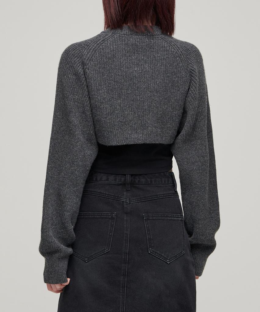 MUSINSA STANDARD MUJER Top de Punto Bolero para Mujer [Gris Medio]