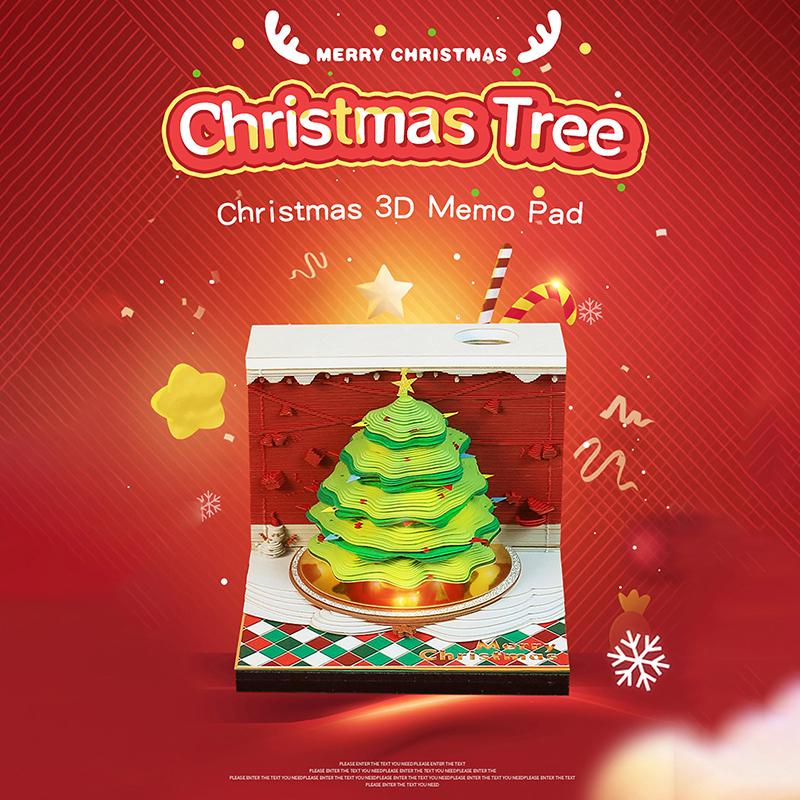 Time Piece Calendar 2026 Desk Calendar With Led Light 3D Tear-Away Calendar Paper Carving Art Memo Pad Notepad Gift Christmas