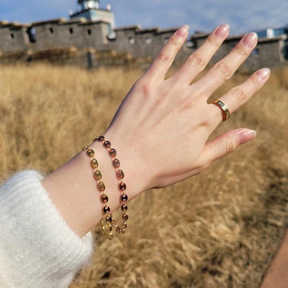 [Blossom Steel] Surgical Steel Mini Pig Women's Chain Bracelet (S7945316)